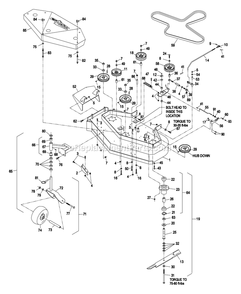Engine Deck Group (1) Diagram and Parts List for M4815KA (370000-439999)(2003) Exmark Lawn Mower
