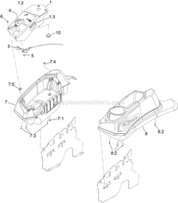 Controls Assembly Diagram and Parts List for LZX749EKC606 (312000000-312999999)(2012) Exmark Lawn Mower