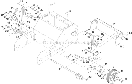 Height Linkage Assembly Diagram and Parts List for ARS180CKA21000 (316000000-316999999)(2016) Exmark Aerator
