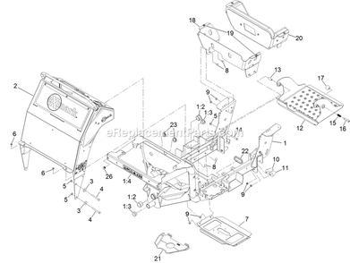 Frame Assembly Diagram and Parts List for SSS270CSB00000 (316000000-399999999)(2016) Exmark Sprayer