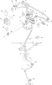 Harness Assembly Diagram and Parts List for STE600CKA323H1 (408644346-411294211)(2021) Exmark Lawn Mower