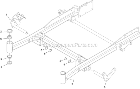 Front Frame Assembly (2) Diagram and Parts List for LZDS902K60RD (313000000-313999999)(2013) Exmark Lawn Mower