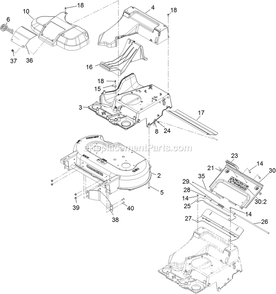 Deck, Frame, And Chute Assembly Diagram and Parts List for ECS180CKA30000 (315000000-315999999)(2015) Exmark Lawn Mower