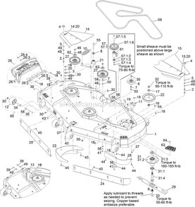 Deck Assembly Diagram and Parts List for LZS902DKU725A1 (400000000-402082299)(2017) Exmark Lawn Mower