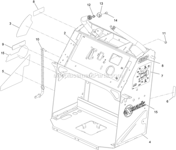 Tower With Decals Assembly Diagram and Parts List for VTX730EKC52400 (400000000-499999999)(2017) Exmark Lawn Mower