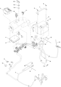 Electrical Assembly Diagram and Parts List for LZX740EKC526W0 (400000000-499999999)(2017) Exmark Lawn Mower