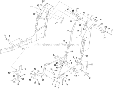 Deck Lift Assembly Diagram and Parts List for VT24KA484CA (920000-999999)(2011) Exmark Lawn Mower