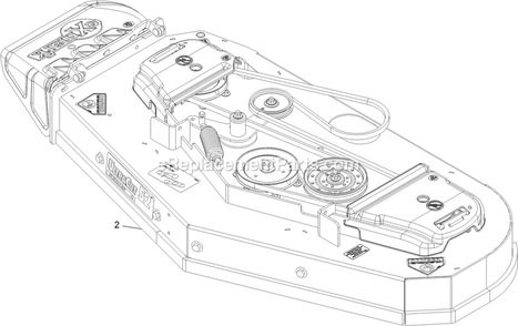 Complete Deck Assembly Diagram and Parts List for VT25EKC524 (920000-999999)(2011) Exmark Lawn Mower