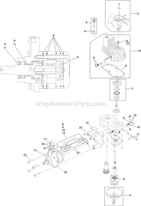 Lh Hydro Assembly Diagram and Parts List for LZS651CKA484A2 (402082300-404314158)(2018) Exmark Lawn Mower