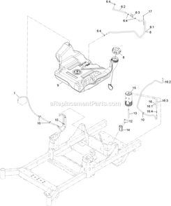 Fuel Tank Assembly (1) Diagram and Parts List for RAS710CKC48300 (400000000-402082299)(2017) Exmark Lawn Mower