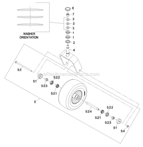 Caster Wheel Assembly (2) Diagram and Parts List for LZAS29KA724LP (850000-919999)(2010) Exmark Lawn Mower