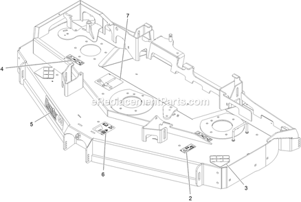 Deck With Decals Assembly Diagram and Parts List for PNS740GKC60RA3 (315000000-315999999)(2015) Exmark Lawn Mower