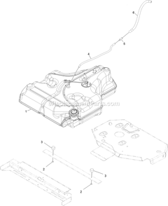 Fuel Tank Assembly (1) Diagram and Parts List for LZE751GKA604A1 (402082300-404314158)(2018) Exmark Lawn Mower