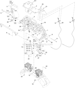Controls Assembly Diagram and Parts List for STS651GKA48400 (404314159-406294344)(2019) Exmark Lawn Mower
