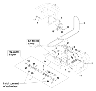 Engine Deck Group (1) Diagram and Parts List for LZ20KC524AS (440000-509999)(2004) Exmark Lawn Mower