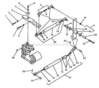 Motion Controls Diagram and Parts List for TR-1800  Exmark Lawn Mower
