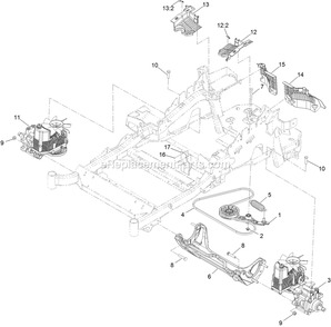 Hydraulic Assembly Diagram and Parts List for LZS801GKA524A2 (315000000-315999999)(2015) Exmark Lawn Mower