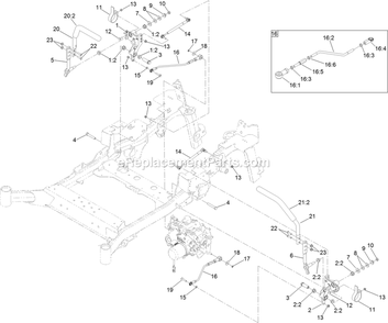 Motion Control Assembly Diagram and Parts List for LZS80TDYM72RW0 (408644346-411294211)(2021) Exmark Lawn Mower