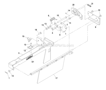 Gate Linkage Assembly Diagram and Parts List for OCD02 2009 Exmark Lawn Tractor Accessories