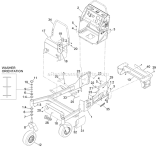 Main Frame Assembly Diagram and Parts List for VTS740PKC52400 (315000000-315999999)(2015) Exmark Lawn Mower
