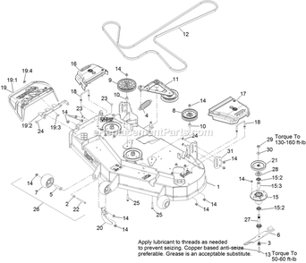 Deck Assembly Diagram and Parts List for LZE691GKA524A2 (315000000-315999999)(2015) Exmark Lawn Mower