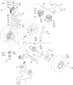 Ground Drive Assembly Diagram and Parts List for TTS541CKA48300 (406294345-408644345)(2020) Exmark Lawn Mower