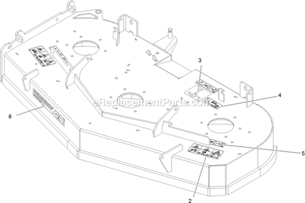 Deck With Decals Assembly Diagram and Parts List for STS651GKA48400 (404314159-406294344)(2019) Exmark Lawn Mower