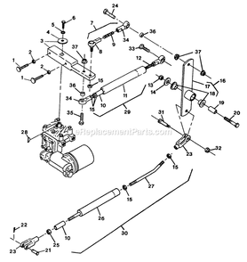 Motion Controls Diagram and Parts List for TR-20KC (102000-114999)(1995) Exmark Lawn Mower