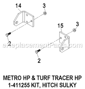 Sulky Hitch Kit Metro Hp And Turf Tracer Hp Diagram and Parts List for RS52SSW (600000-669999)(2006) Exmark Lawn Tractor Accessories