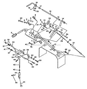 Handle And Controls Group Diagram and Parts List for TTH-18KO (84000-89999)(1993) Exmark Lawn Mower