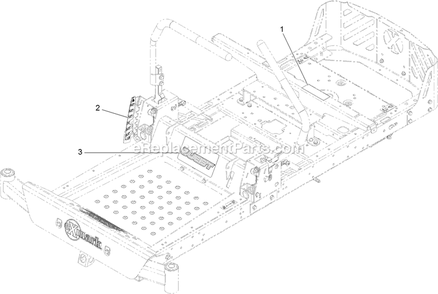 Main Frame Decal Assembly Diagram and Parts List for QTE708GEM50200 (400000000-402082299)(2017) Exmark Lawn Mower