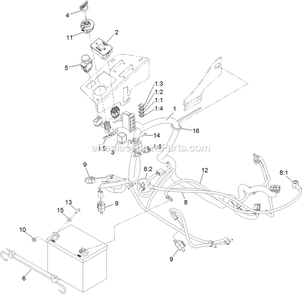 Electrical Assembly Diagram and Parts List for PNS710GKC483A4 (315000000-315999999)(2015) Exmark Lawn Mower