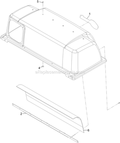 Hood Assembly Diagram and Parts List for LZUVQD7 (313000000-313999999)(2013) Exmark Lawn Tractor Accessories