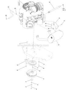 Engine Assembly Diagram and Parts List for LZX921GKA726C1 (400000000-402082299)(2017) Exmark Lawn Mower