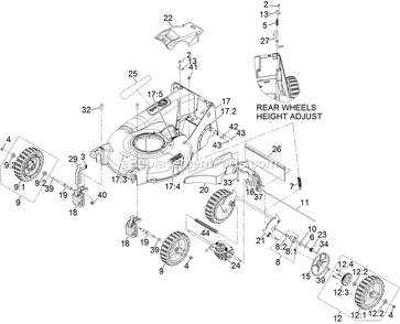 Deck And Wheel Assembly Diagram and Parts List for ECSKA21 (313000000-313999999)(2013) Exmark Lawn Mower