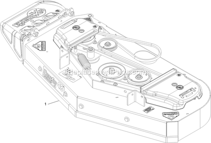 Complete Deck Assembly Diagram and Parts List for VTX651KA484 (313000000-313999999)(2013) Exmark Lawn Mower