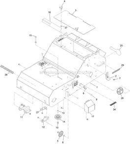 Frame Assembly Diagram and Parts List for ARS180CKA21000 (402082300-404314158)(2018) Exmark Aerator