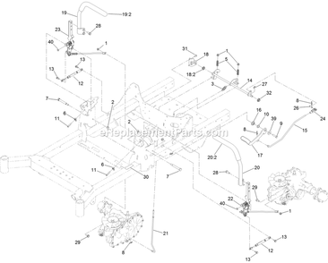 Motion Control Assembly Diagram and Parts List for RAE708GEM52300 (404314159-406294344)(2019) Exmark Lawn Mower