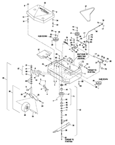 Mower Deck (1) Diagram and Parts List for M14815KC (320000-369999)(2002) Exmark Lawn Mower