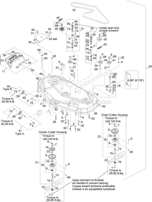 Deck Assembly Diagram and Parts List for TTX650EKCE604N (314000000-314999999)(2014) Exmark Lawn Mower