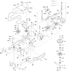 Lh Wing Deck Assembly Diagram and Parts List for LZS88CDYM96RW0 (408644346-411294211)(2021) Exmark Lawn Mower