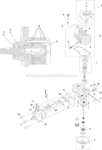 Lh Hydro Assembly Diagram and Parts List for LZS801GKA524A2 (316000000-316999999)(2016) Exmark Lawn Mower