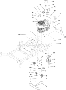 Engine Assembly Diagram and Parts List for RAS708GEM603C3 (404314159-406294344)(2019) Exmark Lawn Mower