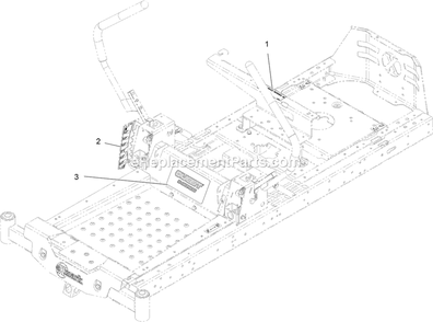 Main Frame Assembly With Decals Diagram and Parts List for QZE702GEM42200 (404314159-406294344)(2019) Exmark Lawn Mower