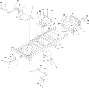 Deck Lift Assembly Diagram and Parts List for QTE452CEM42200 (316000000-399999999)(2016) Exmark Lawn Mower