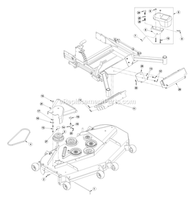 Weight And Belt Drive Components Diagram and Parts List for LZUV60 (440000-509999)(2004) Exmark Lawn Tractor Accessories