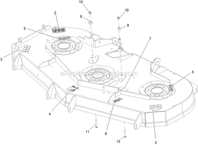 Deck With Decals Diagram and Parts List for LZX921GKA72600 (315000000-315999999)(2015) Exmark Lawn Mower