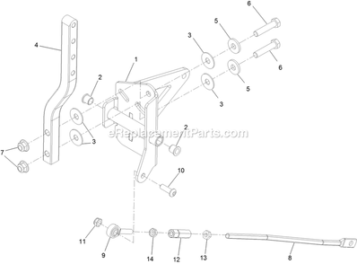 Lh Motion Control Assembly Diagram and Parts List for PNE651GKA48200 (316000000-399999999)(2016) Exmark Lawn Mower