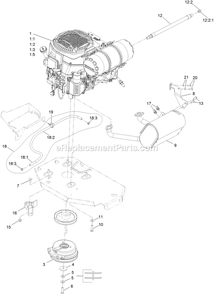 Engine Assembly Diagram and Parts List for LZX740EKC526W0 (402082300-404314158)(2018) Exmark Lawn Mower