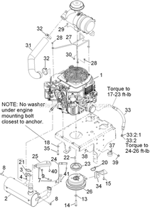 Engine Assembly Diagram and Parts List for VT25EKC524 (920000-999999)(2011) Exmark Lawn Mower